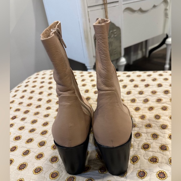 Topshop Tan Leather Ankle Boots Size 39 Made in Spain - Picture 3 of 7